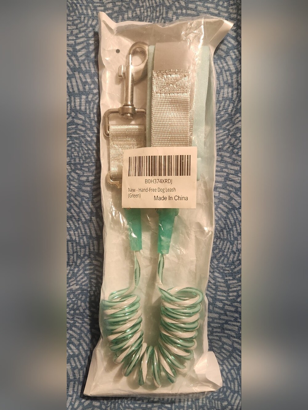 NIP Hands-Free Coiled Dog Leash - Mint Green